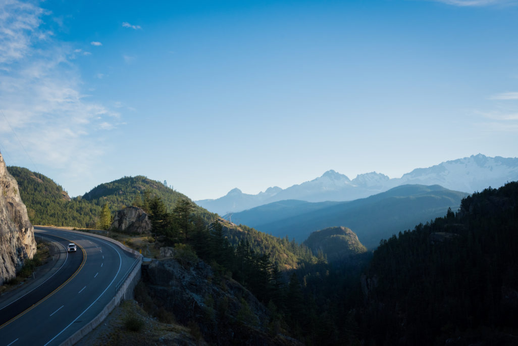 Sea to Sky Highway (Highway 99) from Vancouver to Whistler in British Columbia, Canada